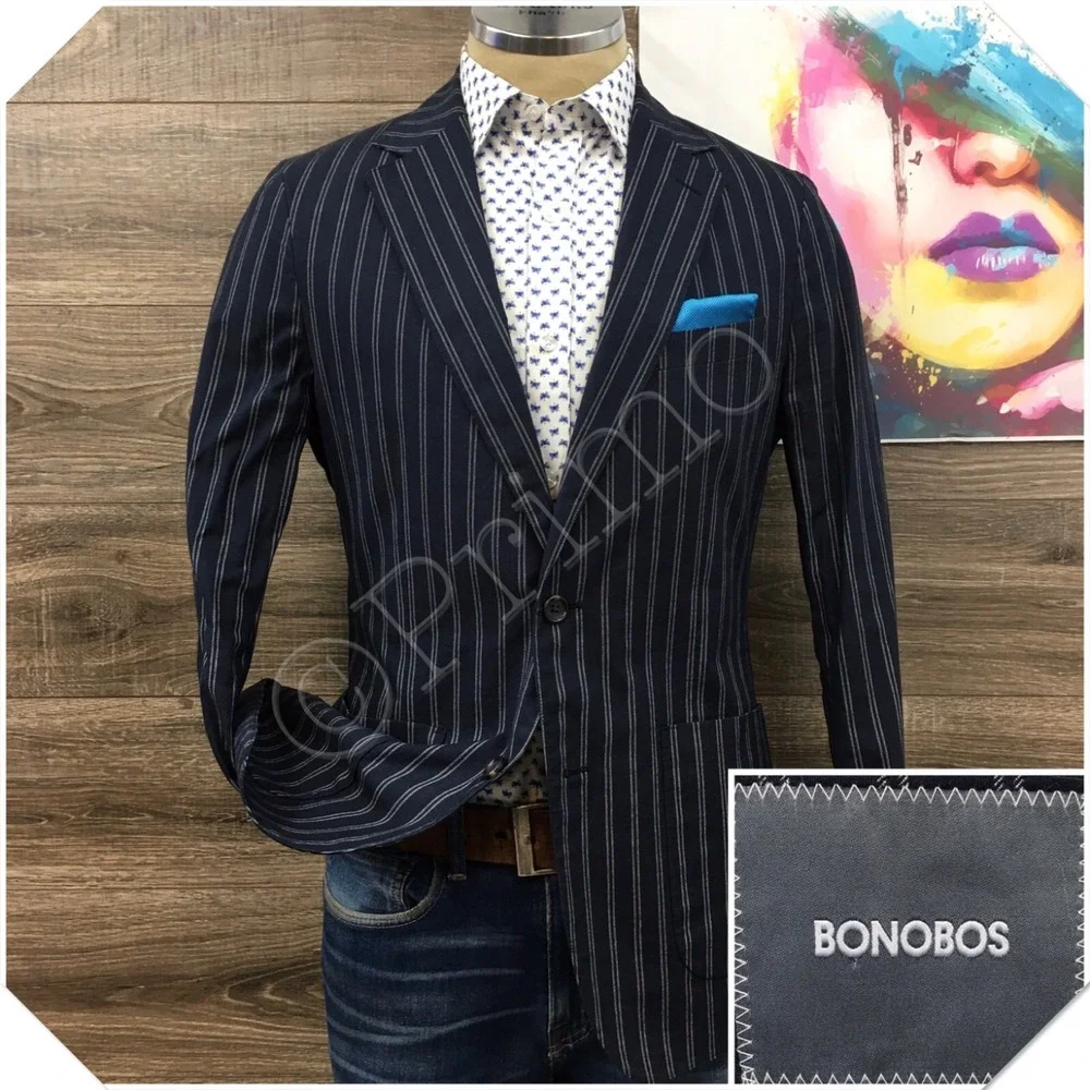 BONOBOS Mens Linen Cotton Blazer Sport Coat Casual Jacket Size 40R Slim Suit